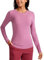CRZ YOGA Damen Langarm Shirt Pullover Workout Sport Gym Oberteile Top Rundhalsausschnitt Sportshirt Longsleeved Laufshirt Samtstaub 44