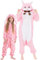 DarkCom Axolotl Coniglio Onesie per Bambini e Adulti,Pigiama Genitore-Bambino Carnevale Cosplay Halloween Costume Animale Pigiama di Natale 10-11 Anni