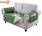 RAPRAP 100% Wasserdicht Sofa überzug 2 Sitzer, rutschfest Sofabezug mit Tasche für Kinder, Haustiere, Hunde, Waschbare Sofaschoner,Grün,2 Seater