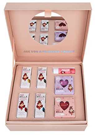 MISS NELLA Miss Nella Prinzessinnen Beauty Case, Nagellacke, Lippenbalsam, Lidschatten, erröten,perfekt für Mädchen und Teenager, toll für Partys und Übernachtungen, kinderfreundlich und ungiftig