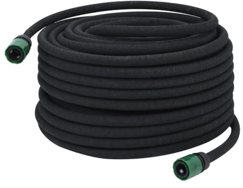 vidaXL Manguera porosa para jardín Caucho Negro 16 mm 50 m