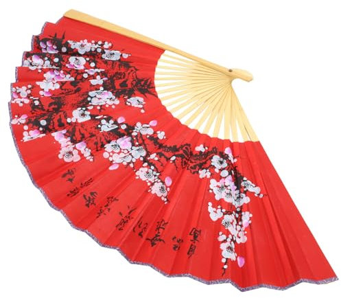 Cabilock 0.5 * 0.9m Giant Wall Art Fan Handheld Paper Fan Chinese Painting Asian Decor for Room Wedding