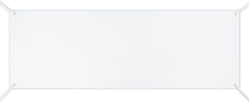 Weißes Banner zum Selbstgestalten Großes Leeres Banner zum Bemalen Personalisiertes Banner aus Polyester mit Ösen DIY Painting für Hochzeit Geburtstag Partys Outdoor Einfach zu befestigen