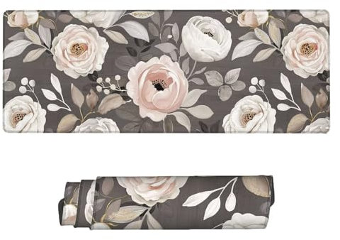 Tapis de Souris de Jeu, Grand Tapis de Souris 800 x 400 x 3 mm, Moderne Tapis de Souris Accessoire Gaming, Mouse Pad Fleur Etendu Grand Tapis de Bureau Imperméable pour Gamer, Bureau, Travail X-3