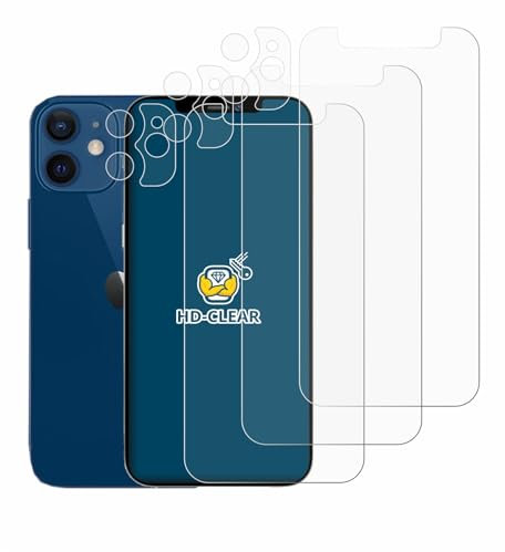 brotect Pellicola Protettiva per Apple iPhone 12 mini (Fronte+Fotocamera) Protezione Schermo (6 Pezzi) [Trasparente, Anti-Impronte]