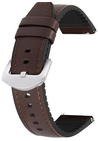 22mm Bracelet Montre Cuir Montre à Dégagement Rapide Compatible avec Amazfit GTR 4/GTR 3 Pro/GTR 3/GTR 2/GTR 2e/GTR 47mm/Stratos 3/Stratos 2/Bip 5 Balance Bracelet de Sport de Rechange Brun Foncé