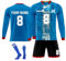 Langärmeliges Fußball Trikot Kinder，Personalisiert Fußball Trikots Shirt Shorts Socken Set für Erwachsene Kinder,Benutzerdefiniert Fussball Trikot Trainingsanzug für Junge Herren