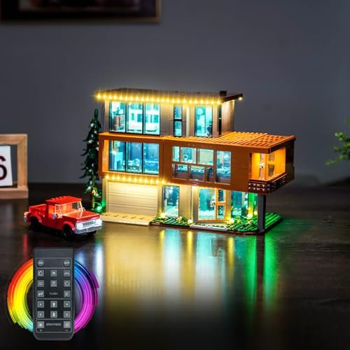LocoLee Licht Set Kompatibel mit Lego 21354 Das Haus der Cullens aus Twilight Fernbedienung, Nur Lichter Set, Licht Beleuchtung Set Compatible with Lego (Nicht enthalten Modellset)