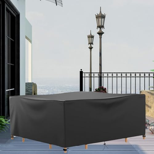 Garden Furniture Covers Waterproof Outdoor 284x220x90cm Patio Furniture covers Protective,420D Oxford Fabric Patio Rattan Cube Table Covers, Windproof for Garden Table,Furniture Sets,Seating Group