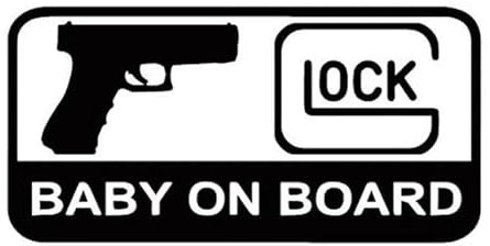 CHSLO Autoaufkleber 15,7 cm * 7,9 CM GLOCK BABY AN BORD Charakter Dekoration Von Automobil Vinyl Aufkleber Aufkleber Schwarz/Silber