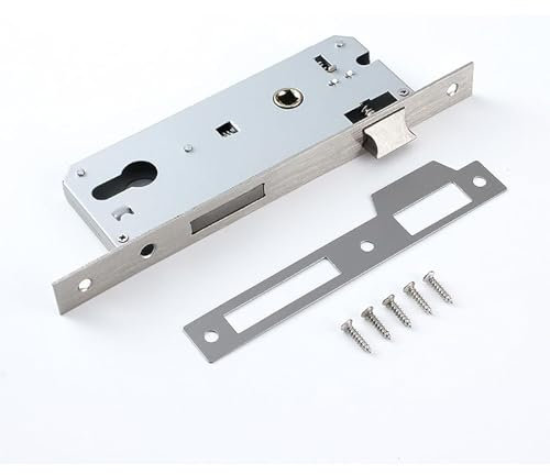 Serrure à Encastrer,Serrure à Cadre Tubulaire,Serrure Porte IntéRieure En Acier Inoxydable, Serrure De Porte De Chambre Avec PêNe Demi-Tour RéVersible, Insert De Serrure Pour Gauche/Droite (35MM)