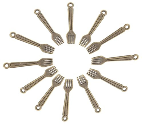 minkissy 100 Stück Legierung Simuliertes Tabellengeschirr Miniatur-gabelanhänger Vintage-geschirranhänger Kleine Anhänger Für Die Schmuckherstellung Retro-mini-besteckschmuck Zinklegierung