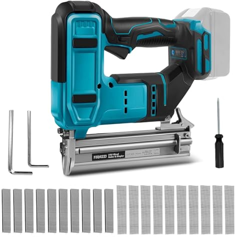 18GA Cordless Brad Nailer for Makita 18V, Upgraded 2 in 1 Nail Gun Staple | Cordless Nail Stapler Gun with 1000 Nails and 1000 Staples, Brushless Electric Nail Staple Gun for Woodworking (No Battery)