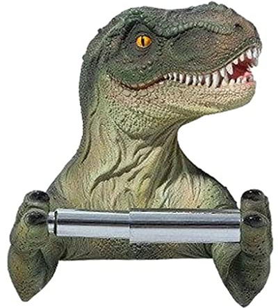 Llazsybz Portarotolo Decorativo a Forma di Dinosauro, Portarotolo di Carta Igienica Montato su Mensola, Portasciugamani di Carta per La Decorazione della Casa, Verde