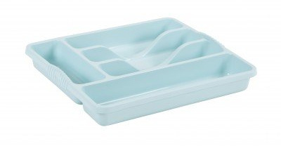 Wham Duck Egg Blue 5 Compartment Plastic Cutlery Holder Tray Drawer Organiser Rack