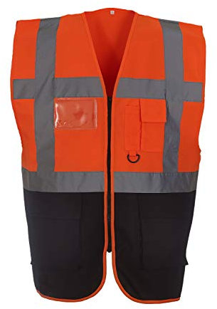 Yoko Multifunktionale Herren-Hochsicherheitsweste yk002/hvw801. XXL Orange/Navy