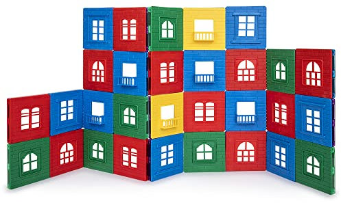 Playmags Magnetischer Baukasten (60 PC 3D Magnetic Fliesen Gebäude Spielset)