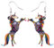 BONSNY Einhorn Pferd Charm Tropfen baumeln Tier Magical Dangle Drop Acryl Ohrringe Frauen Kinder, Emaille, Kein Stein