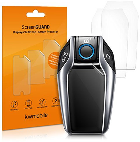 kwmobile 3X Láminas Protectoras de Pantalla de TPU Compatible con BMW Llave de Coche con Pantalla - Láminas Transparentes para Display de Llave de Auto