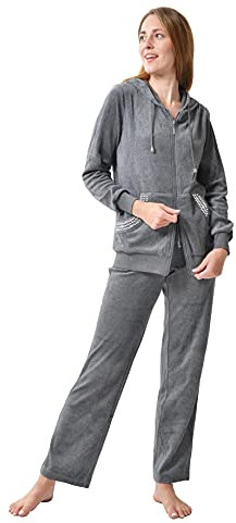 RAIKOU Mujer Ropa Deportiva, Zip Ropa Casual Conjunto de Chándal para Mujer Conjuntos Deportivos Ropa Casual Casa Chándal de Mujer para Estar Trajes Deportivos de Terciopelo（Gris Mezclado，36-38）