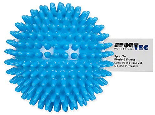 Sport-Tec Igelball Massageball Reflexzonen Massage Selbstmassage Soft 10 cm neon-blau
