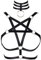 PETMHS Body Harness BH Pentagramm Punk Top Plus Size Damenriemen Hollow Out Halfter Elastic Goth Rave Gürtel (Schwarz)
