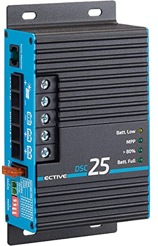 ECTIVE MPPT- Laderegler Dual DSC 25- 50V, 25A, 350 Wp, Bluetooth, Temperatursensor, PV Überlastungs- Überspannungsschutz-Solarregler, Ladegerät Controller, Solarkonverter, Solar Panel Regulator