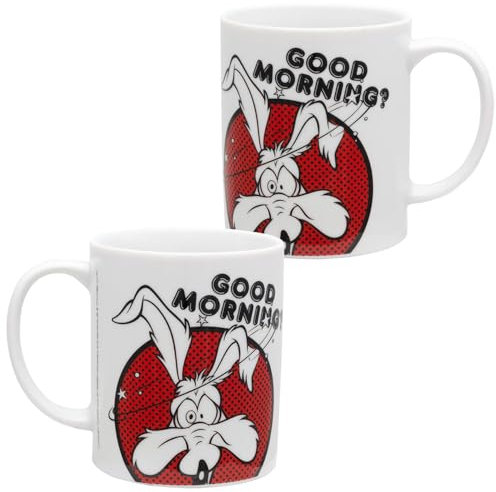 Looney Tunes Tasse Coyote - Good morning? Kaffeetasse Becher Kaffeebecher aus Porzellan 320 ml