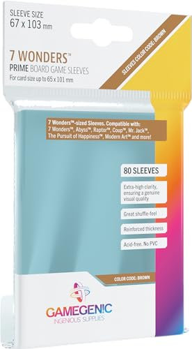 Gamegenic, Prime 7 Wonders Sleeves, Sleeve Color Code: Brown