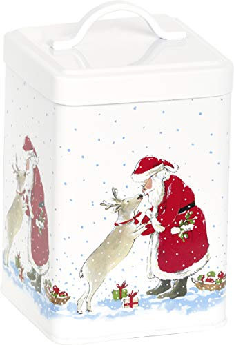 IHR - DAR787490 - Keksdose, Santas Best Friend, Metal, quadratisch, mit Deckel, 14cm x 10cm