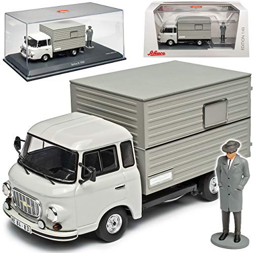 Barkas B1000 Grau mit Aufbau und Figur DDR 1961-1990 1/43 Schuco Modell Auto mit individiuellem Wunschkennzeichen