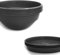 Plastard Pflanzschale mit Untersetzer im 3er Set in Anthrazit 40 cm Durchmesser große runde Blumenschalen aus Kunststoff für Garten Terrasse Wohnung für Aussen und Innen Schalen Pflanztopf