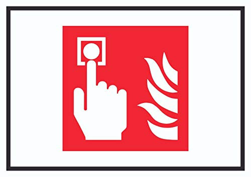 HB-Druck Brandmelder Symbol Schild A6 Rückseite selbstklebend