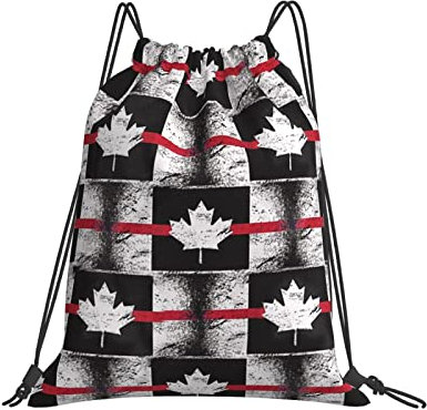 Hdadwy Kanada Flagge Kordelzug Cinch Wasserdichter Rucksack Fintess Sport Yoga Gym Rucksack Wasserdichte Schnur Tasche Für Männer Frauen