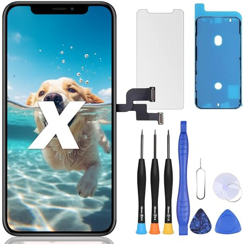 ZOETEC Screen Replacement For iPhone X, 5.8 LCD Full HD Retina Display COF Touch Screen Digitizer Frame Assembly with Repair Tool Kits, Waterproof Adhesive, Tempered Glass