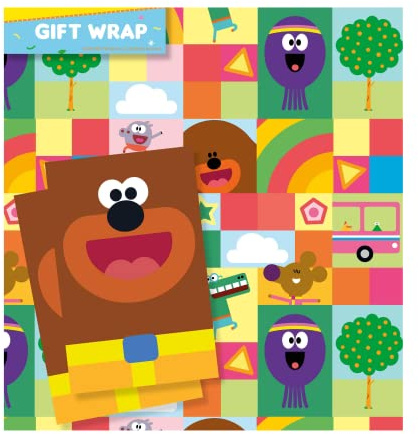 Hey Duggee Geschenkpapier, 4 Blatt, 4 Etiketten, Blattgröße: 70 x 50 cm, offizielles Produkt