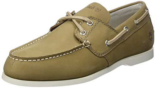 Timberland Homme Cedar Bay 2 Eye Boat Shoe, Medium Beige Nubuck, 43 EU Large