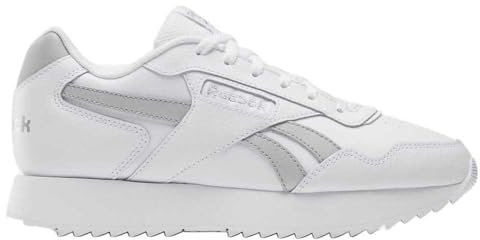 Reebok Women's Glide Ripple Double Sneaker, White/White/Silver Met, 5 UK