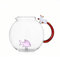 Ichendorf Milano Krug, Rosa Fisch und Weiße Katze, Kollektion Tabby Cat, 240 cl, Borosilikatglas, Handgefertigt