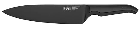 Furi Pro Jet Black Cook's Knife 20cm, Limited Edition Chef's Knife | for Superior Cutting Performance, Stainless Steel Blade, Matte, Jet Black Oxidised Finish, 25-Year Guarantee