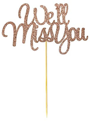 ALLY-MAGIC We Will Miss You Cake Topper, Ruhestand Party Kuchen Dekorationen, Graduation Cake Toppers, Glitzer Good Luck Cake Picks, Going Away Party Kuchen Dekorationen A9HXNDGCP (Rosa)