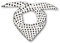 Soul-Cats Polka Dots Damen Halstuch Kopftuch Bandana, Haarband, Multifunktionstuch, weiß mit schwarzen Punkten