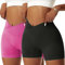 Vertvie Damen Gym Shorts V Cross Stretch Push Up Yoga Shorts Booty Scrunch Fitness Hosen Kurz High Waist Nahtlos Workout Sportshorts Butt Lift Kurze Leggings Sommer (Schwarz/Roserot, S)