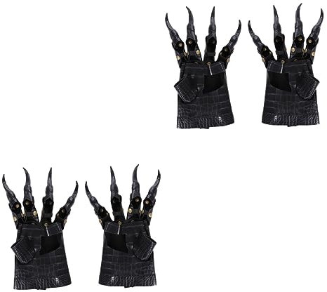 PACKOVE 2 Paar Halloween-handschuhe Drachen Klaue Horror-handschuhe Halloween Kostüm Krallen Handschuhe Krallenhandschuh Killerwolf-handschuhe Für Erwachsene Abschlussball Leder Nagel