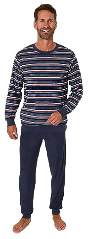 Normann Herren Langarm Frottee Schlafanzug Pyjama mit Bündchen - auch in Übergrößen