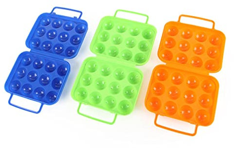 KOMBIUDA Egg House for Eggs Plastic Portable Storage Box Handle for Kitchen Camping