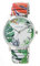 Raptor Colorful Edition Ø36mm Damen-Uhr Zugband Edelstahl Motiv Bunt Print Analog Quarz (grün orange weiß)