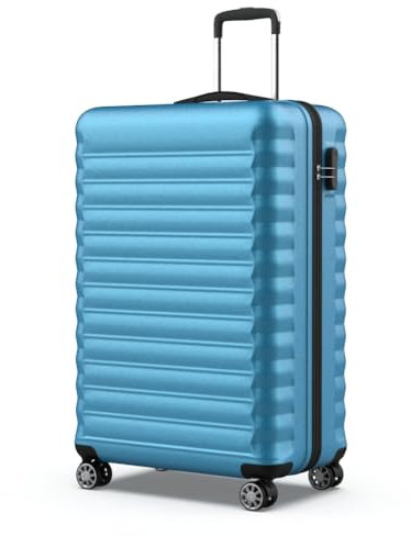 NEWTECK NUMADA Upfly 28' ABS-Koffer Groß (75x49x29cm) mit Kombinationsverschluss und 4 doppelten 360-Rädern | Leichter | Unterteiltem Innenraum | Blau