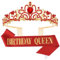 CHTENG Birthday Queen Schärpe und Tiara Strass Krone Stirnband für Geburtstag Party Supplies (Rot)