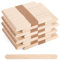 VGOODALL 400 Stück Holzstäbchen, Holzeisstiele zum Basteln Popsicle Sticks Eisstiele aus Holz Bunt Natur Kosmetik